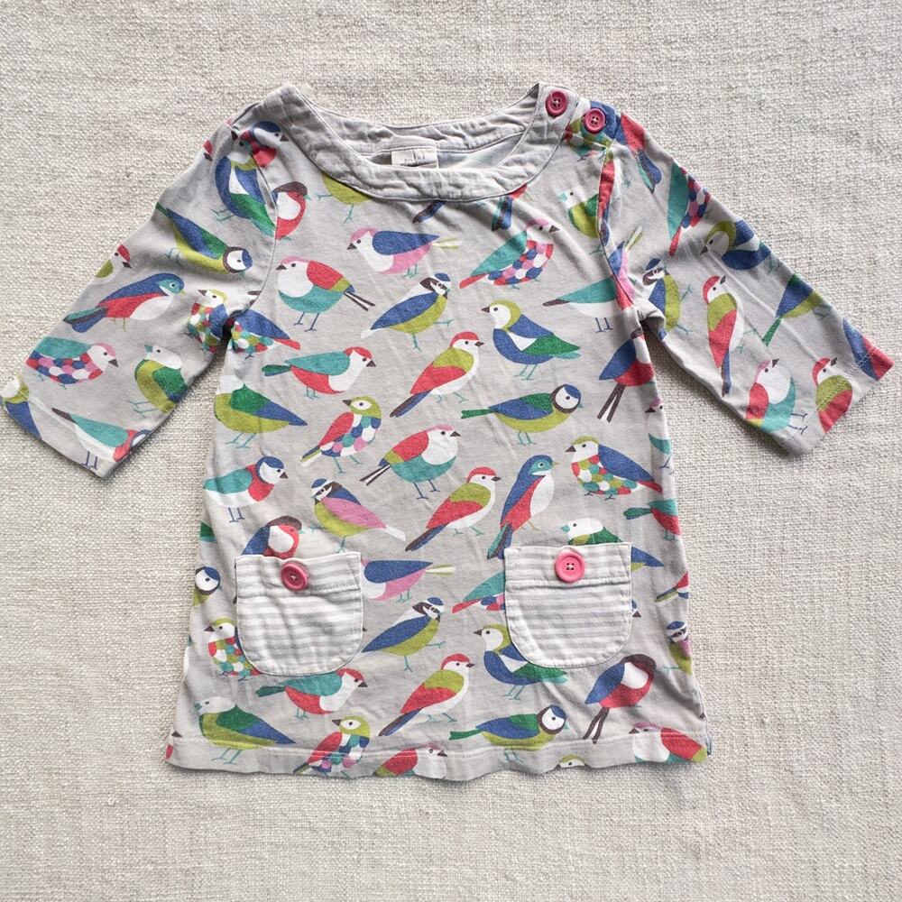Mini Boden Bird Print Pocket Dress PLAY 6/7
